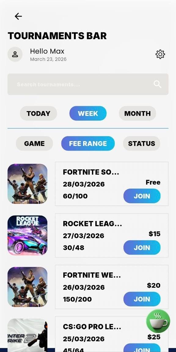 Sport Bar snack bar screen